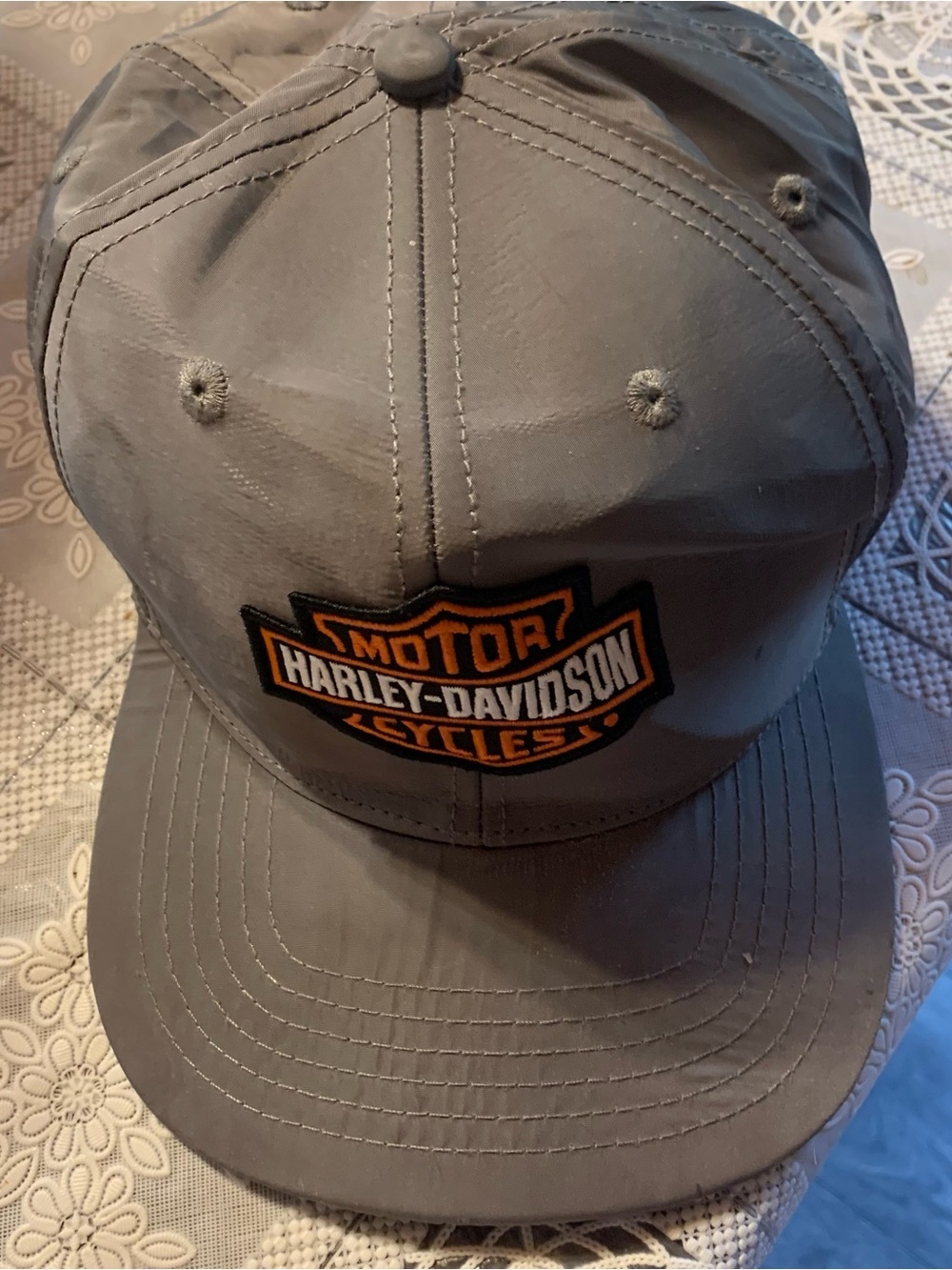 Harley-Davidson Gray Cap with Orange & Black Logo